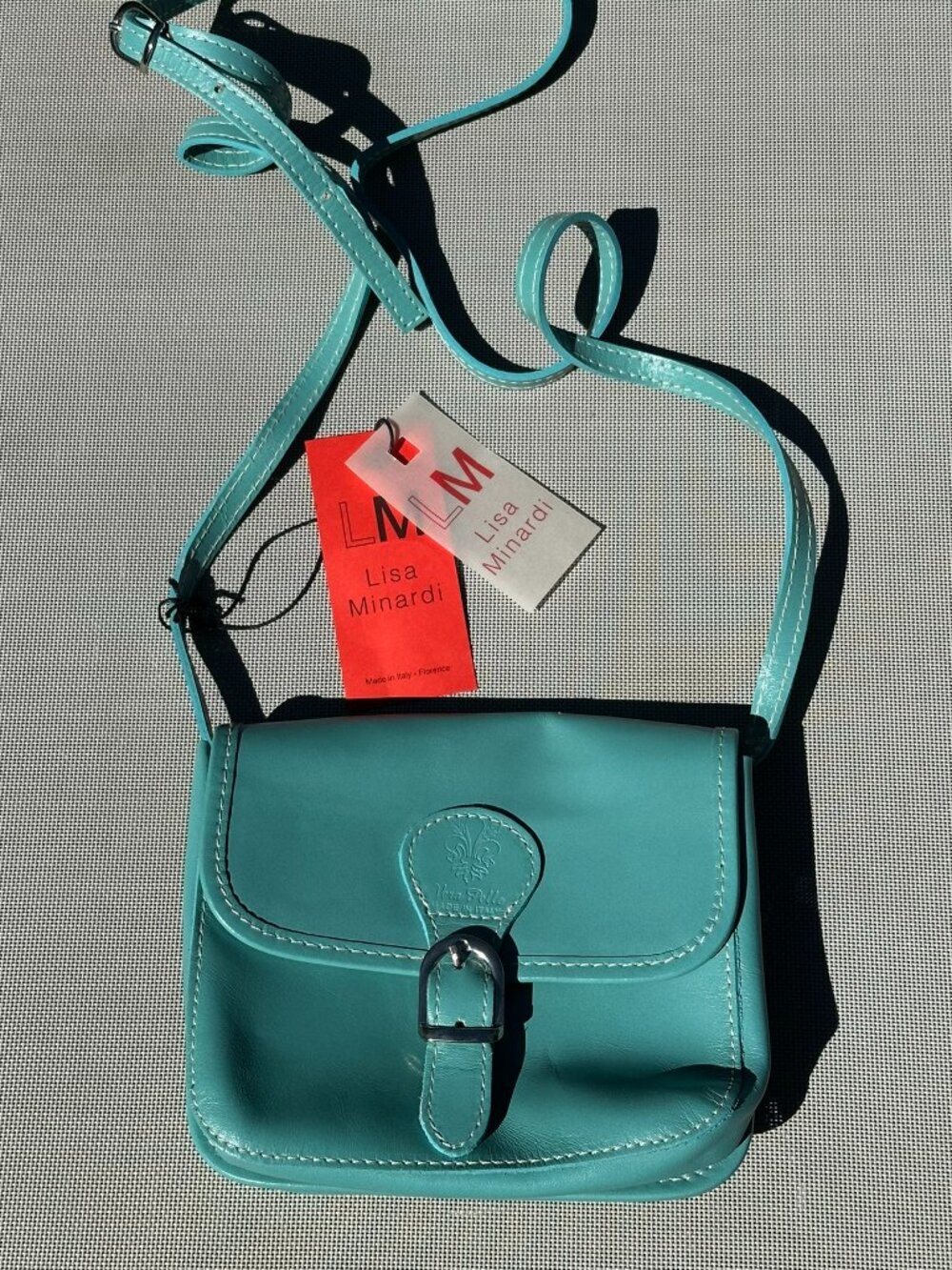 Lisa Minardi crossbody bag in teal leather - NWT